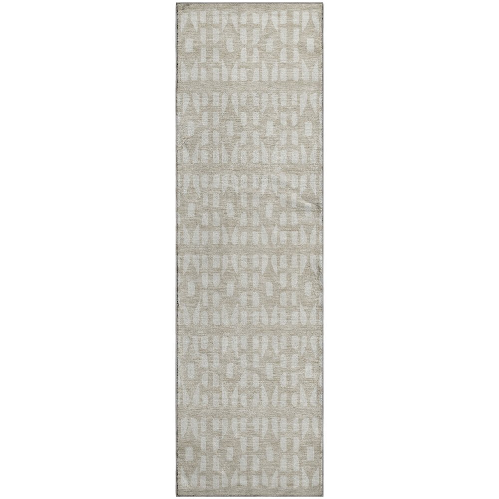 Premium Machine Washable Mayfield AMF963 Beige 2'3" x 7'6" Runner Rug. Picture 1