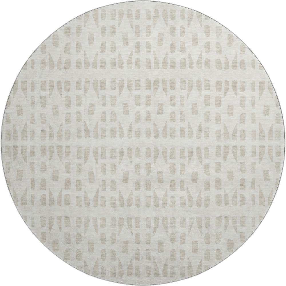 Premium Machine Washable Mayfield AMF963 Ivory 8' x 8' Round Rug. Picture 1
