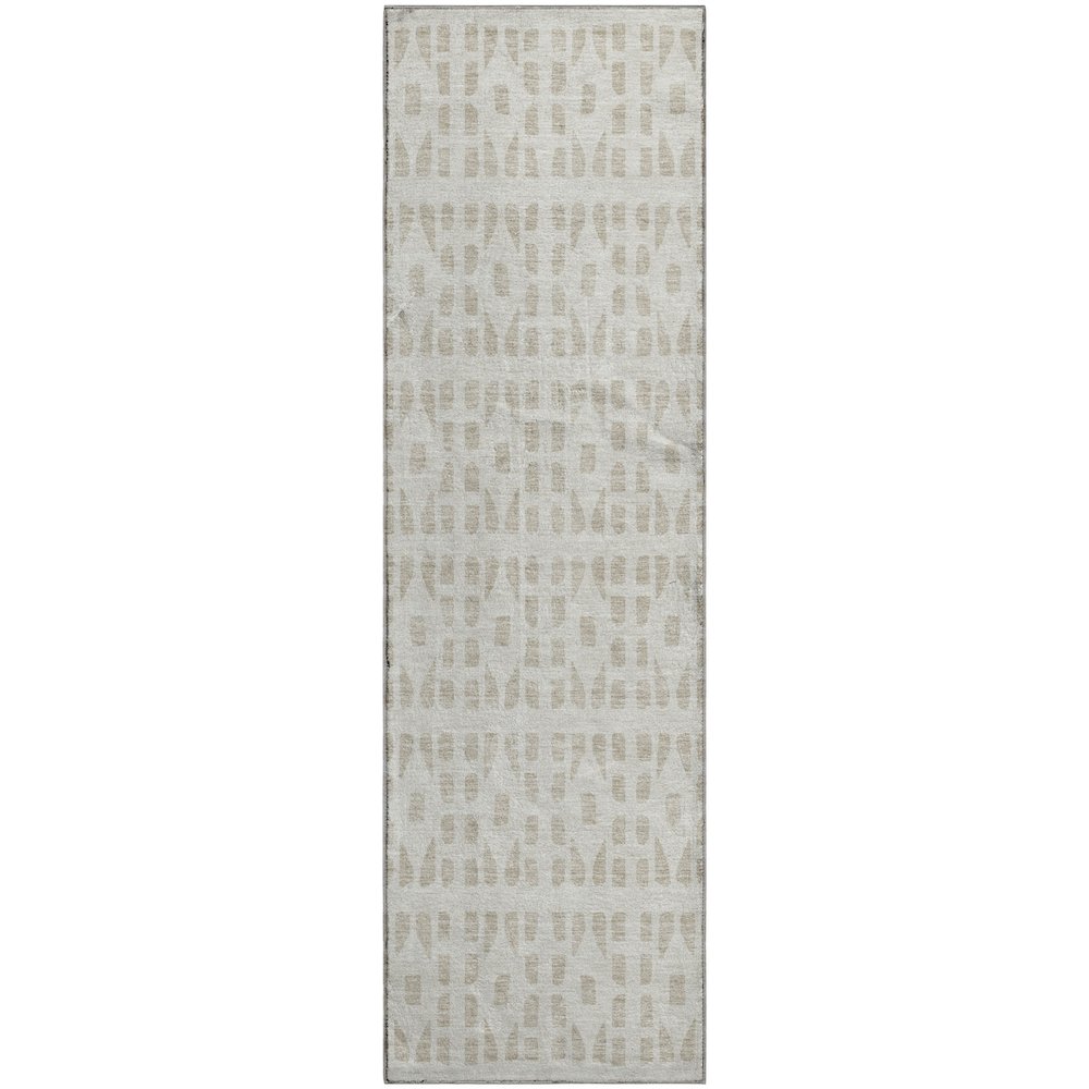 Premium Machine Washable Mayfield AMF963 Ivory 2'3" x 7'6" Runner Rug. Picture 1