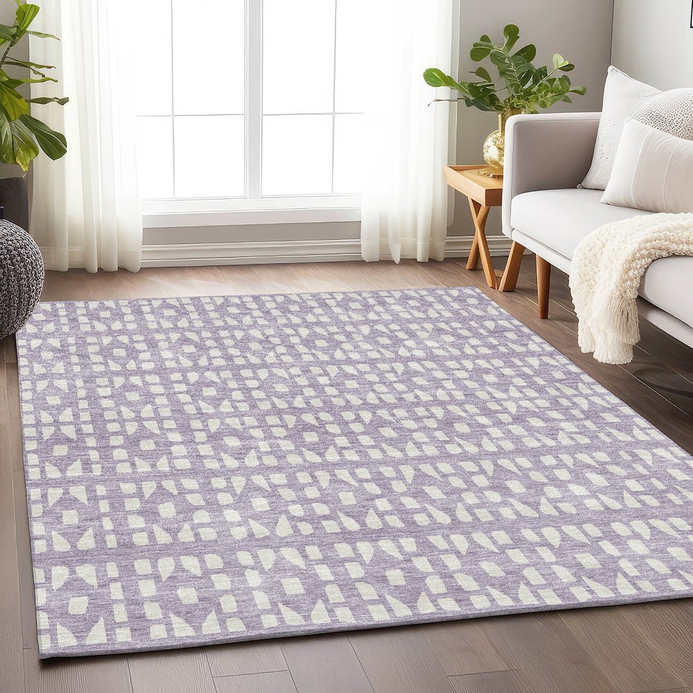 Premium Machine Washable Mayfield AMF963 Lavender 2'6" x 3'10" Rug. Picture 5