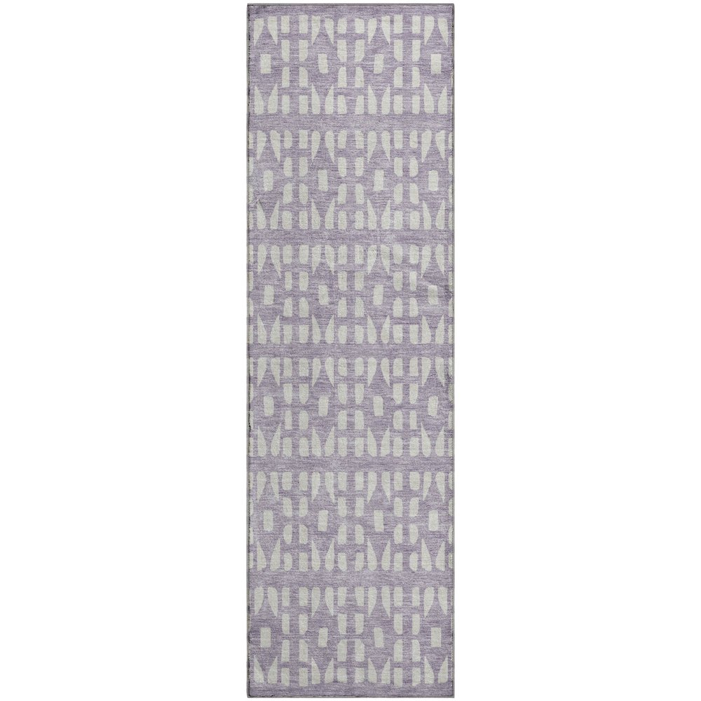 Premium Machine Washable Mayfield AMF963 Lavender 2'3" x 7'6" Runner Rug. Picture 1