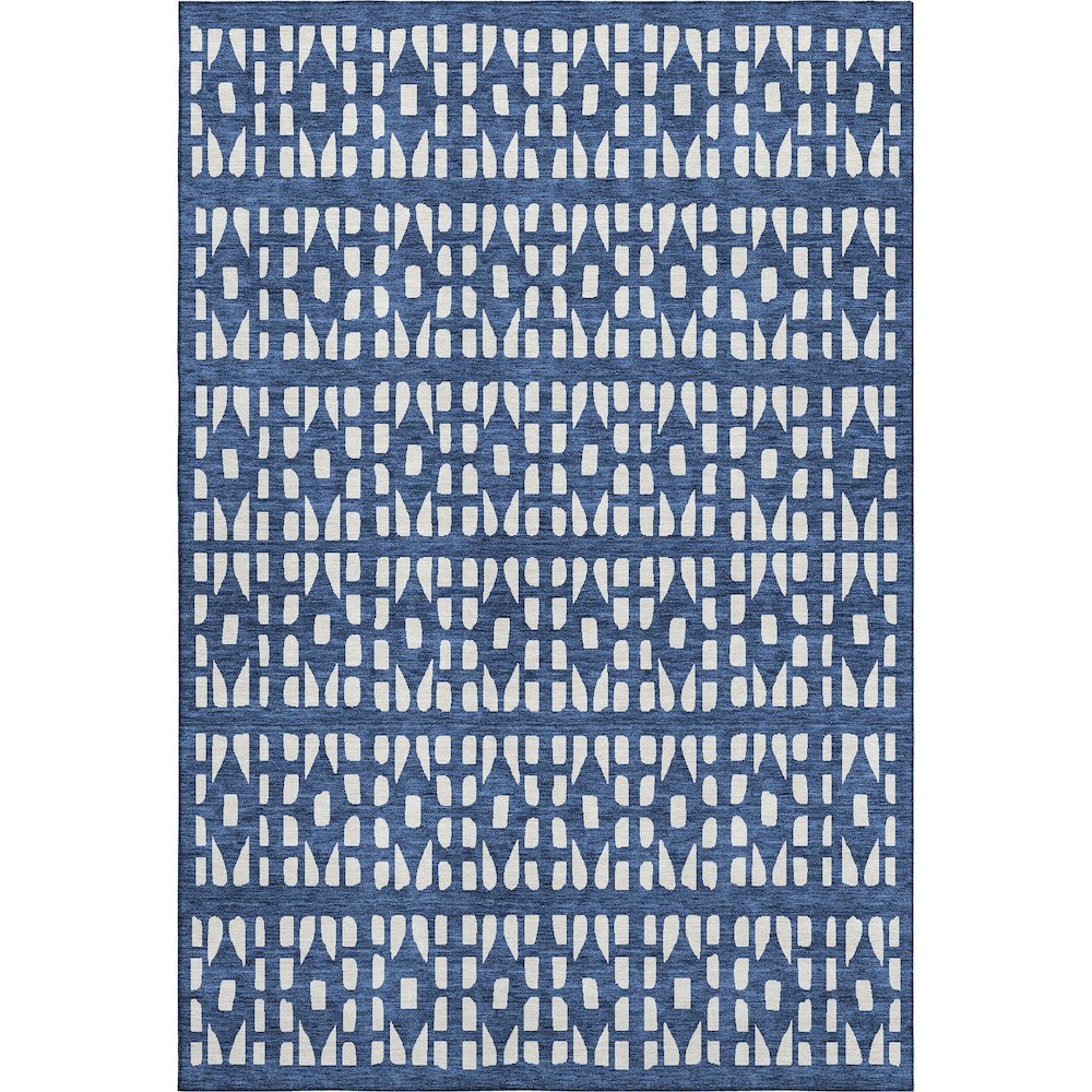 Premium Machine Washable Mayfield AMF963 Navy 2'6" x 3'10" Rug. Picture 1