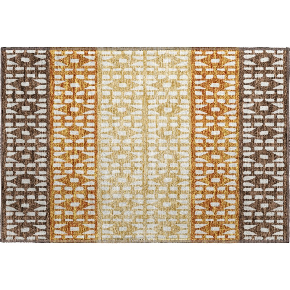 Premium Machine Washable Mayfield AMF964 Coffee 1'8" x 2'6" Rug. Picture 1