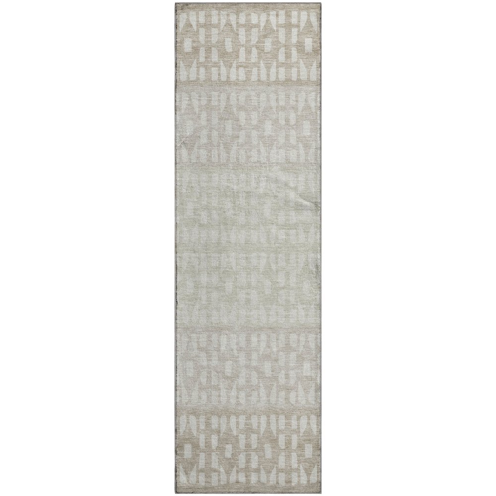 Premium Machine Washable Mayfield AMF964 Ivory 2'3" x 7'6" Runner Rug. Picture 1