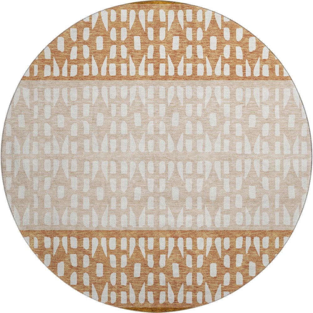 Premium Machine Washable Mayfield AMF964 Paprika 8' x 8' Round Rug. Picture 1