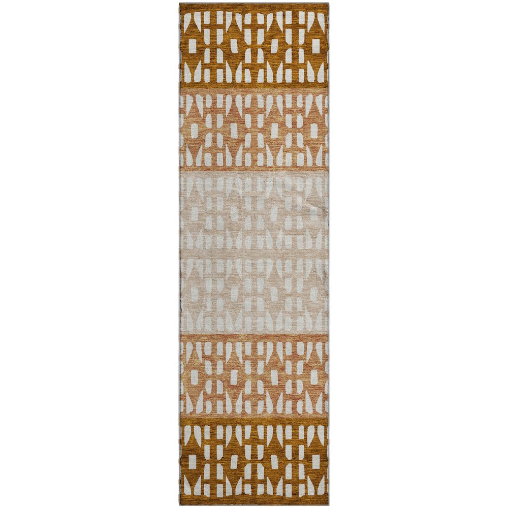 Premium Machine Washable Mayfield AMF964 Paprika 2'3" x 7'6" Runner Rug. Picture 1