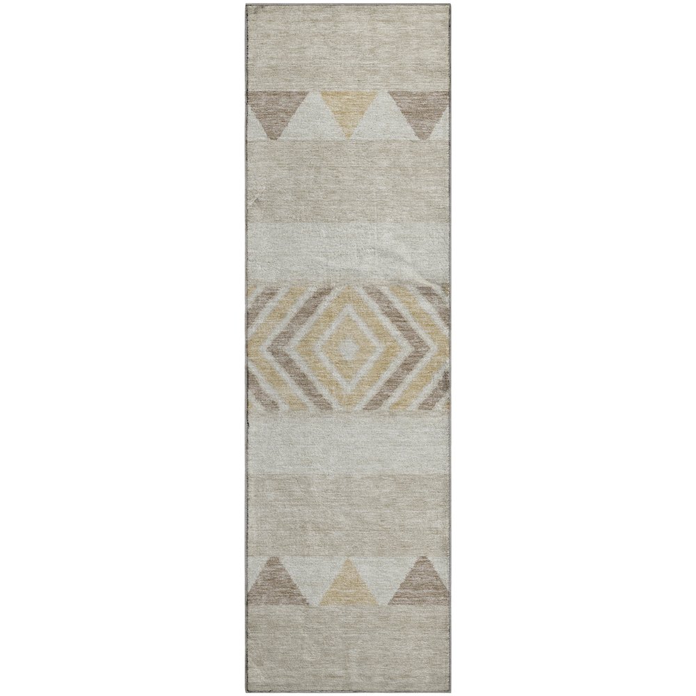 Premium Machine Washable Mayfield AMF965 Beige 2'3" x 7'6" Runner Rug. Picture 1
