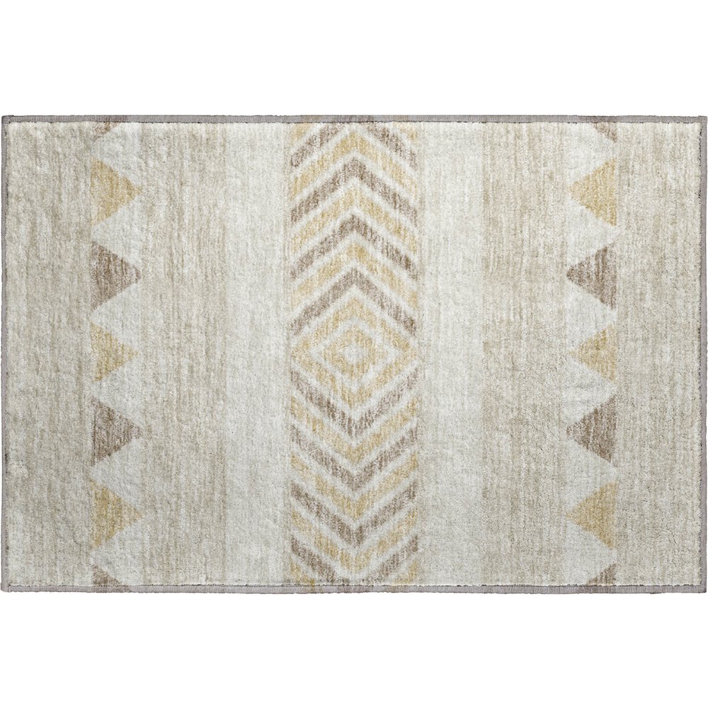 Premium Machine Washable Mayfield AMF965 Beige 1'8" x 2'6" Rug. Picture 1