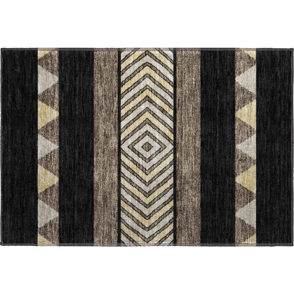 Premium Machine Washable Mayfield AMF965 Black 1'8" x 2'6" Rug. Picture 1