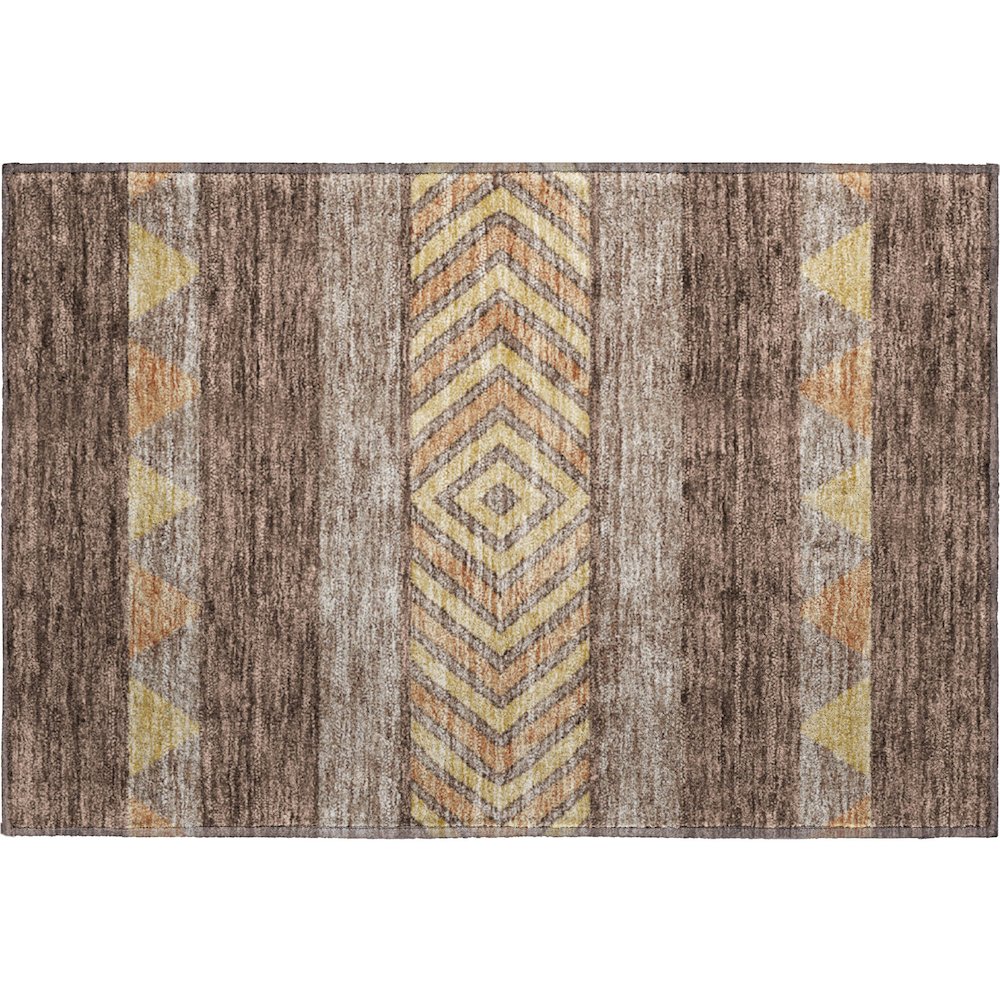 Premium Machine Washable Mayfield AMF965 Brown 1'8" x 2'6" Rug. Picture 1
