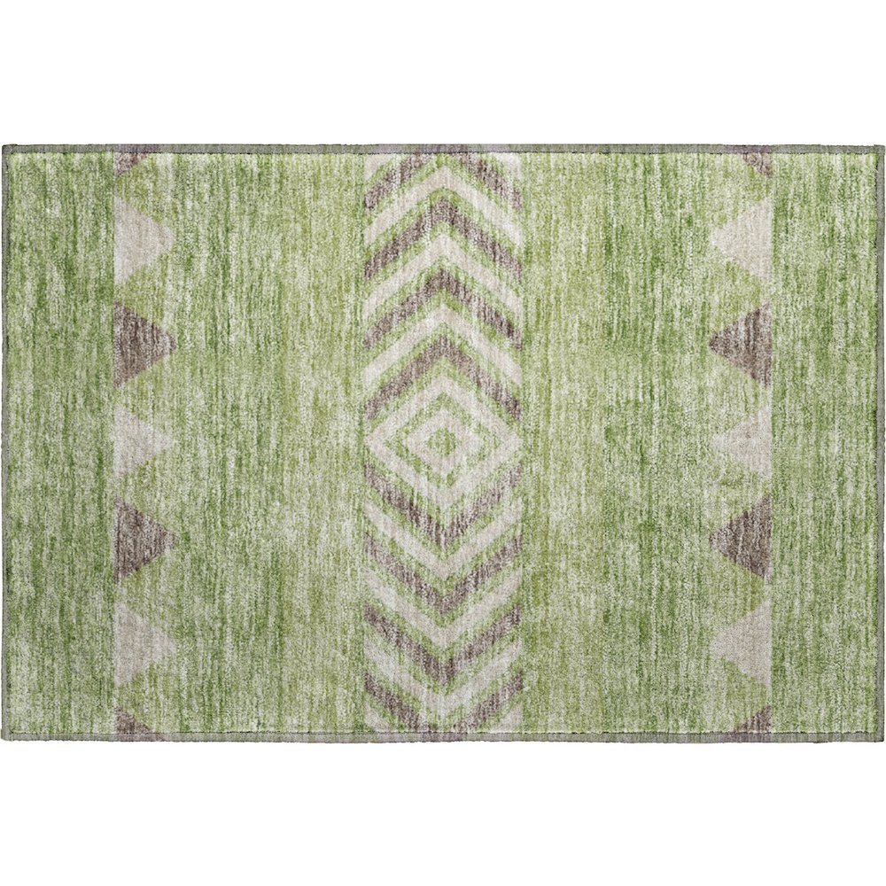 Premium Machine Washable Mayfield AMF965 Green 1'8" x 2'6" Rug. Picture 1