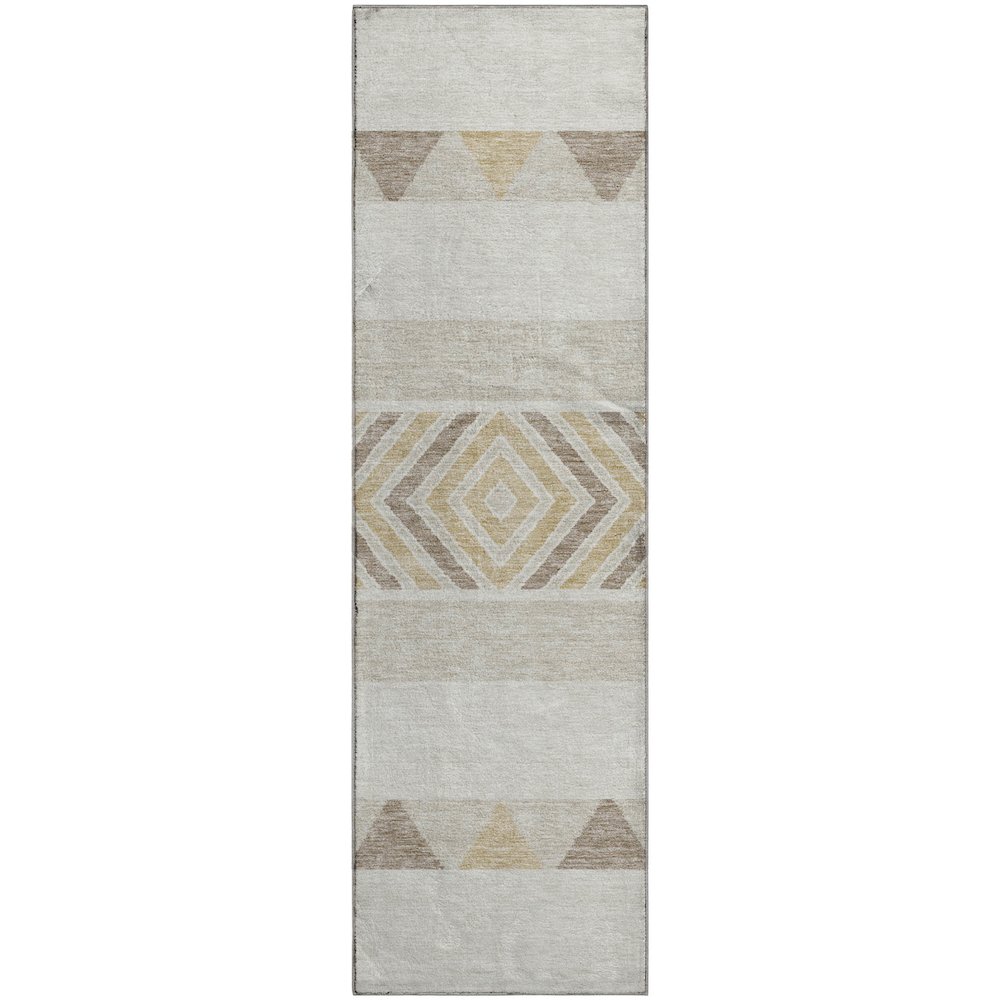 Premium Machine Washable Mayfield AMF965 Ivory 2'3" x 7'6" Runner Rug. Picture 1