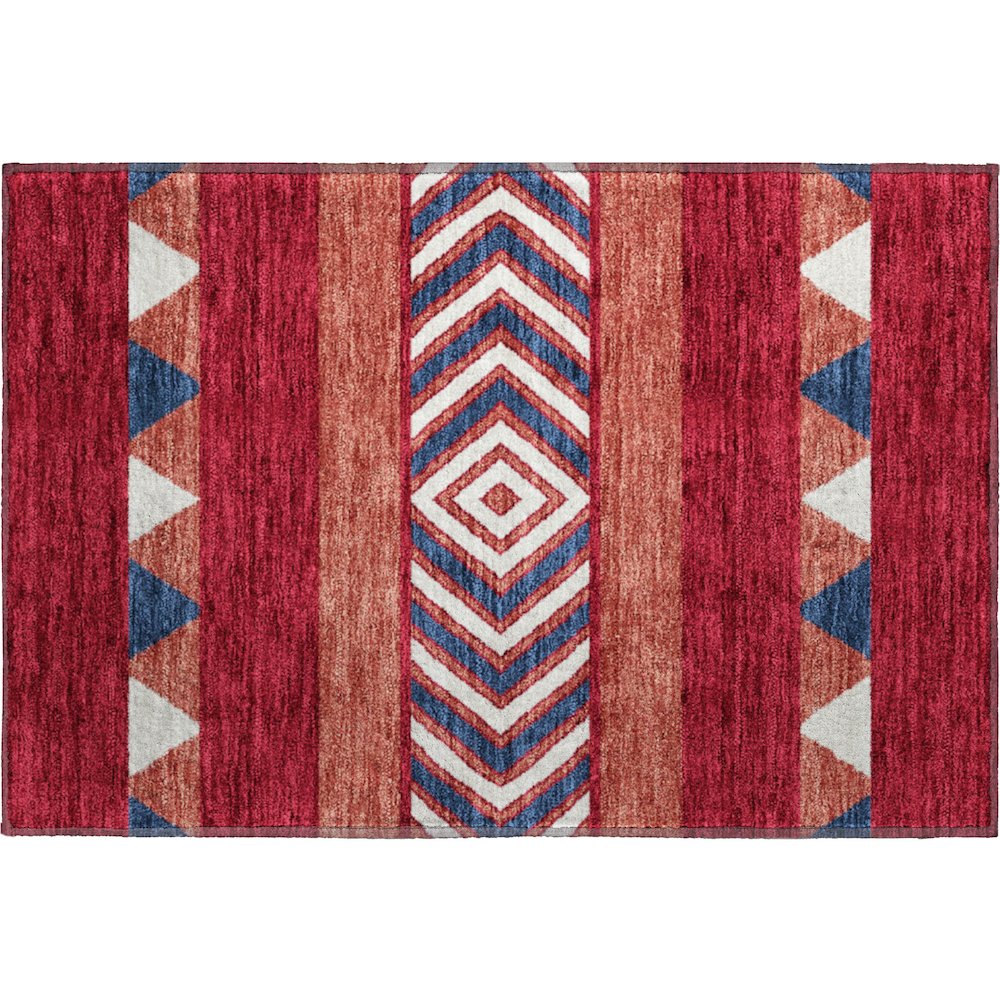 Premium Machine Washable Mayfield AMF965 Red 1'8" x 2'6" Rug. Picture 1