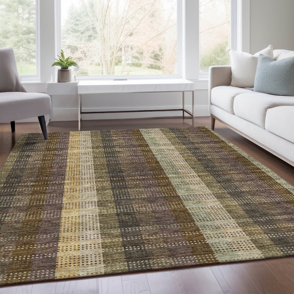 Premium Machine Washable Mayfield AMF966 Brown 2'6" x 3'10" Rug. Picture 6