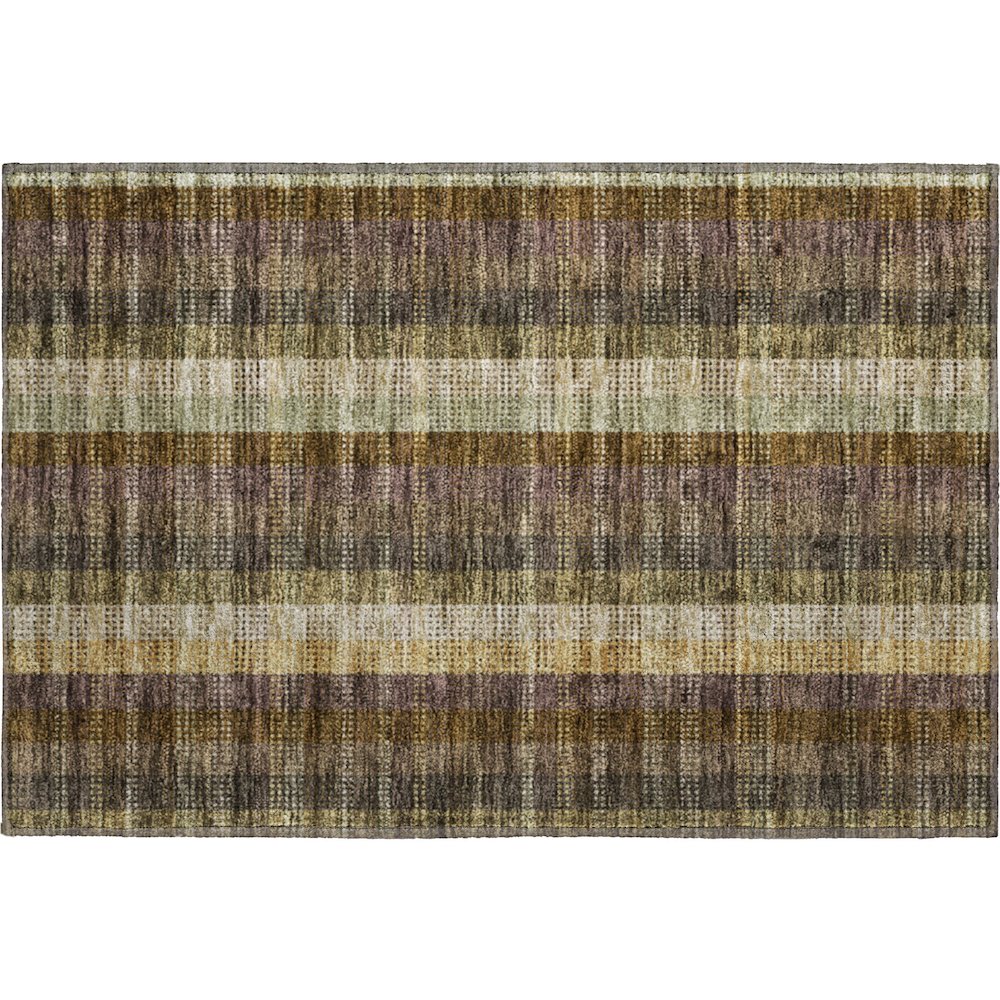 Premium Machine Washable Mayfield AMF966 Brown 1'8" x 2'6" Rug. Picture 1