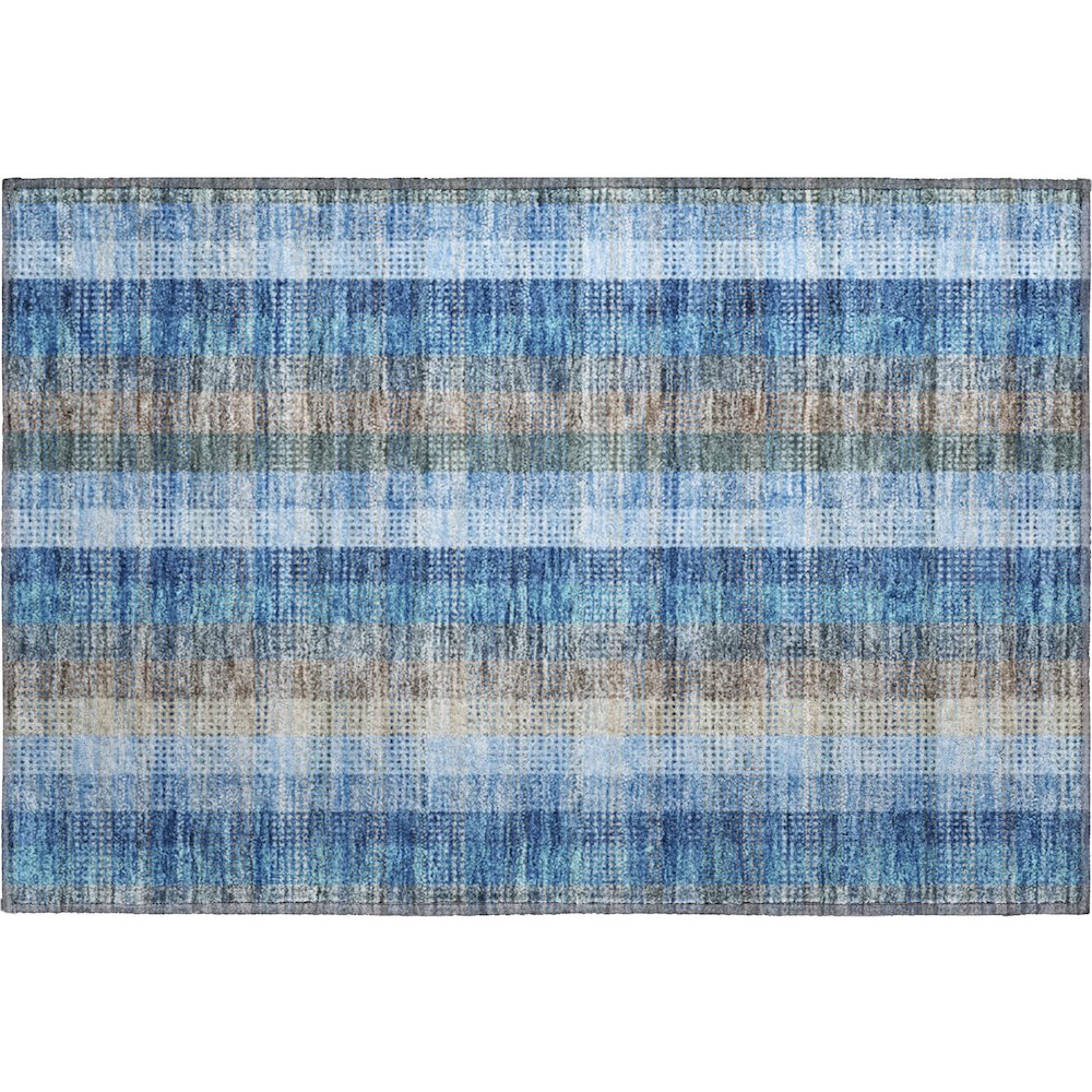 Premium Machine Washable Mayfield AMF966 Denim 1'8" x 2'6" Rug. Picture 1