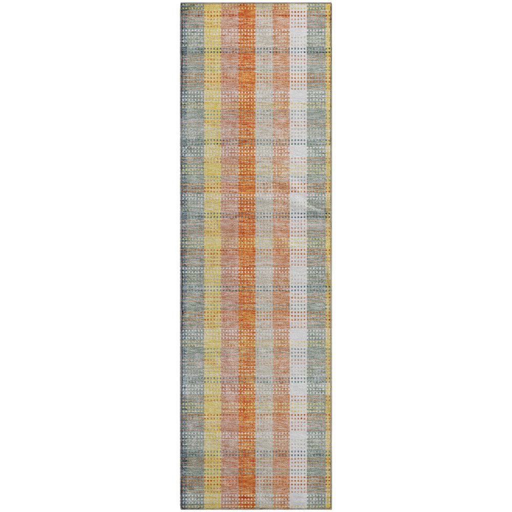 Premium Machine Washable Mayfield AMF966 Peach 2'3" x 7'6" Runner Rug. Picture 1