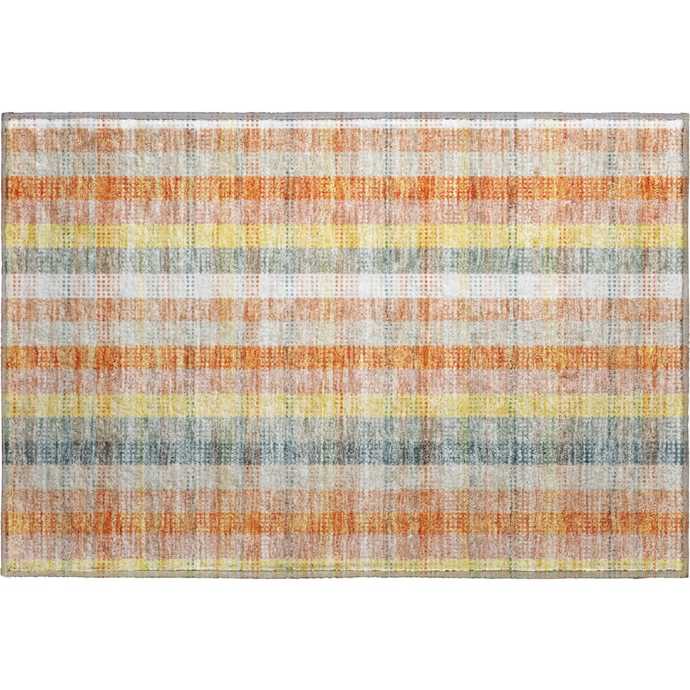 Premium Machine Washable Mayfield AMF966 Peach 1'8" x 2'6" Rug. Picture 1