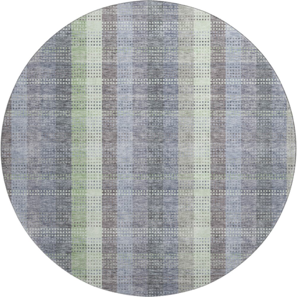 Premium Machine Washable Mayfield AMF966 Pewter 8' x 8' Round Rug. Picture 1