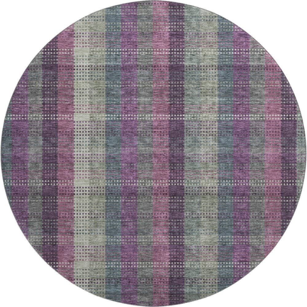 Premium Machine Washable Mayfield AMF966 Plum 8' x 8' Round Rug. Picture 1