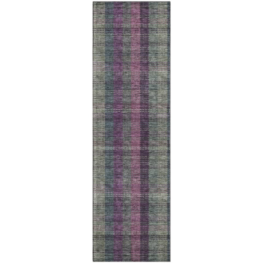 Premium Machine Washable Mayfield AMF966 Plum 2'3" x 7'6" Runner Rug. Picture 1