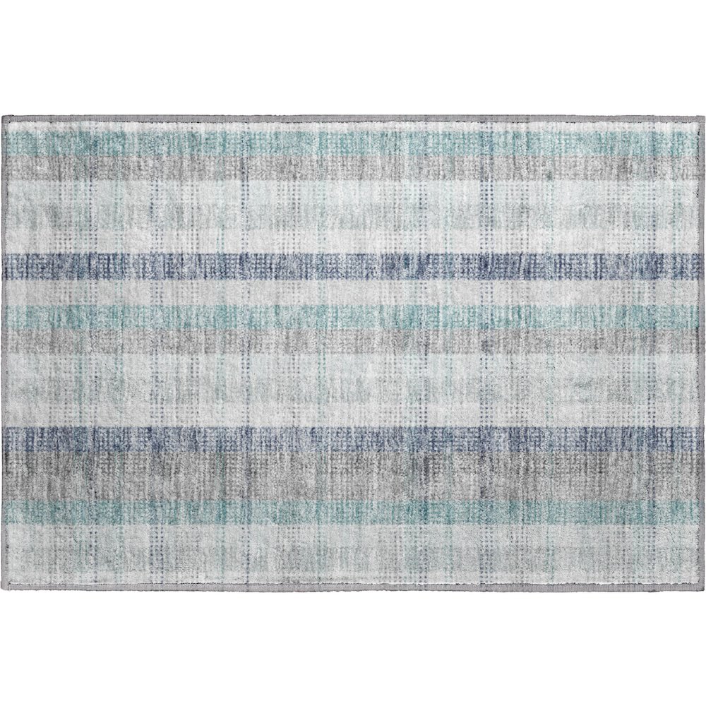 Premium Machine Washable Mayfield AMF966 Silver 1'8" x 2'6" Rug. Picture 1
