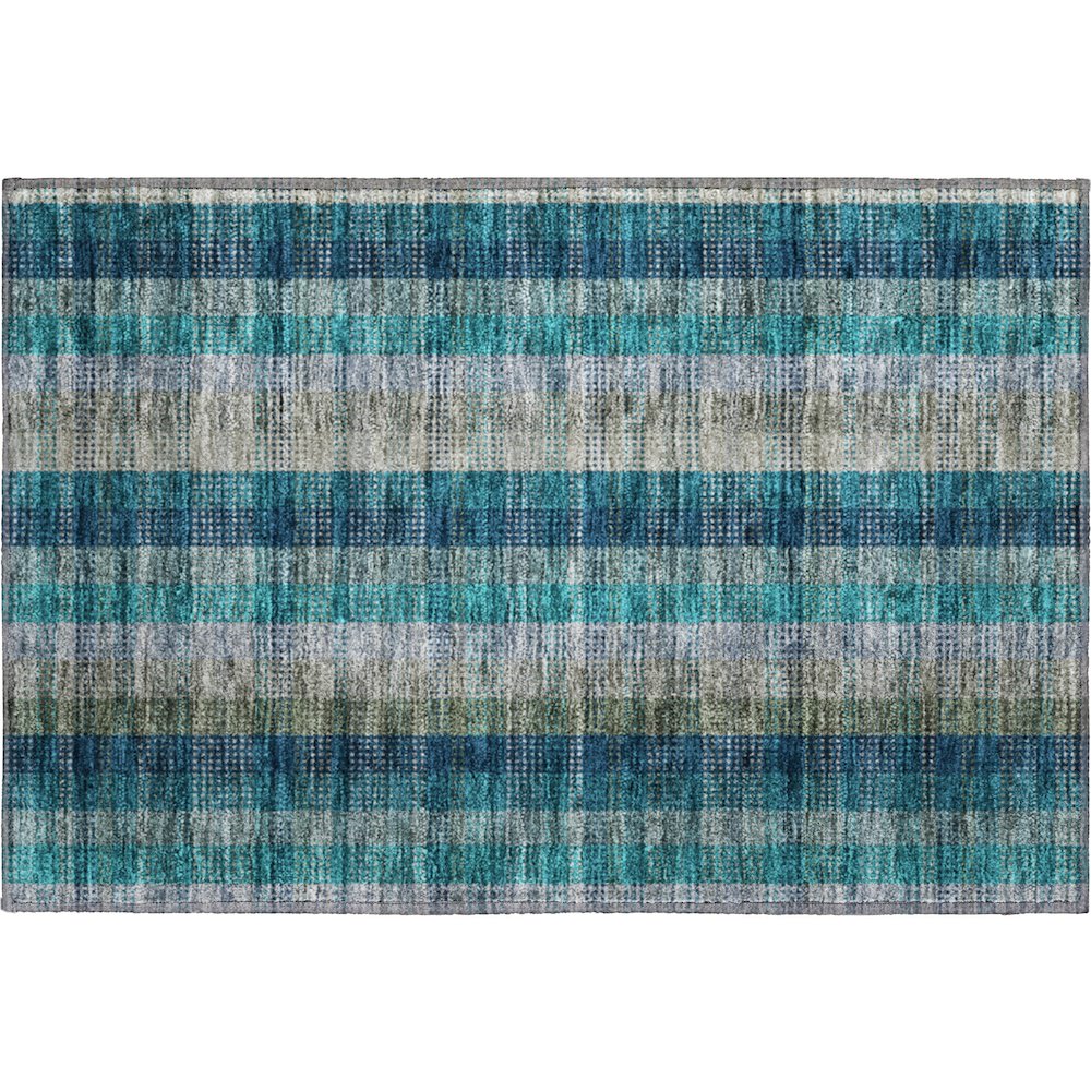 Premium Machine Washable Mayfield AMF966 Teal 1'8" x 2'6" Rug. Picture 1