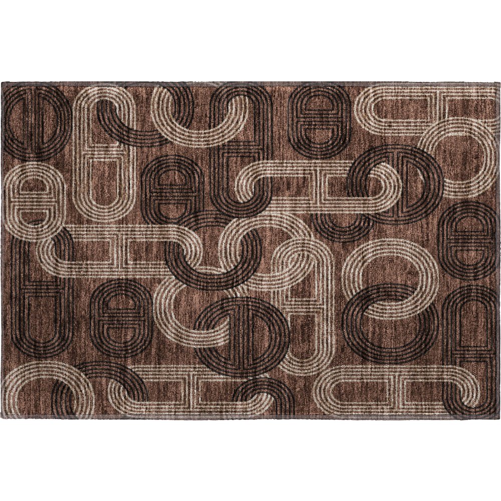 Premium Machine Washable Mayfield AMF967 Chocolate 1'8" x 2'6" Rug. Picture 1