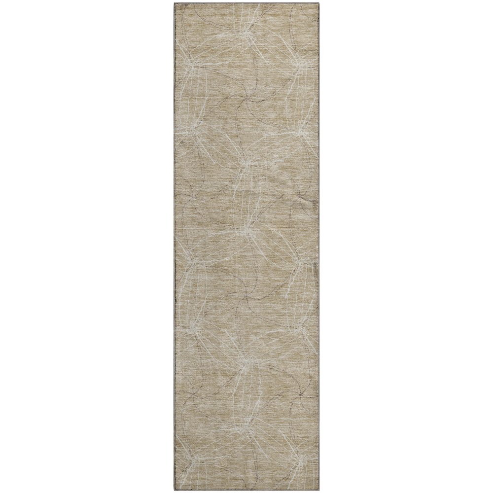 Premium Machine Washable Mayfield AMF968 Beige 2'3" x 7'6" Runner Rug. Picture 1