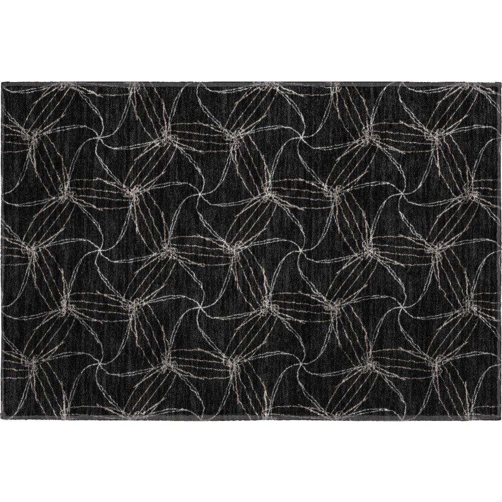 Premium Machine Washable Mayfield AMF968 Black 1'8" x 2'6" Rug. Picture 1