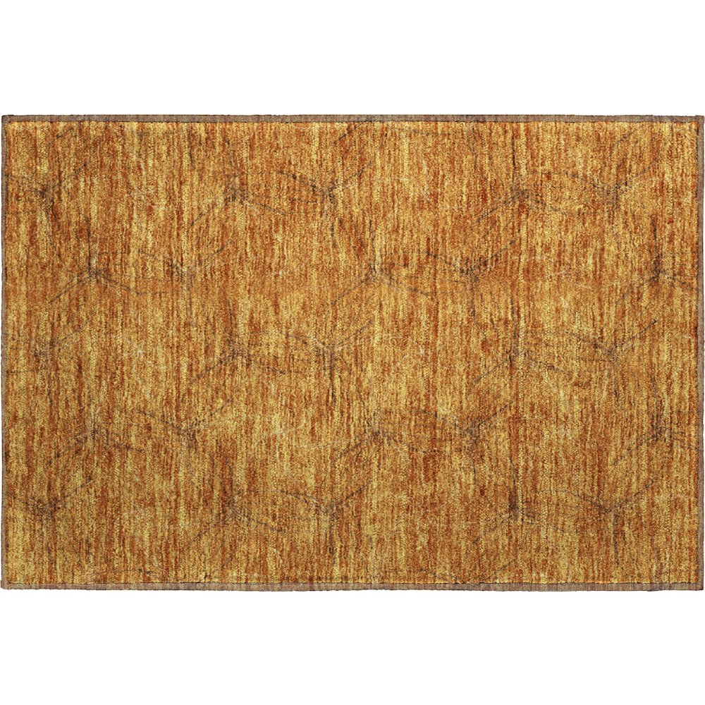 Premium Machine Washable Mayfield AMF968 Copper 1'8" x 2'6" Rug. Picture 1