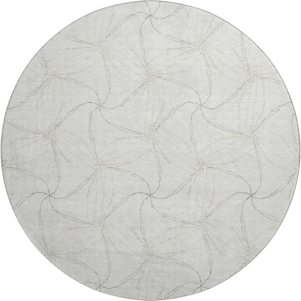 Premium Machine Washable Mayfield AMF968 Ivory 8' x 8' Round Rug. Picture 1