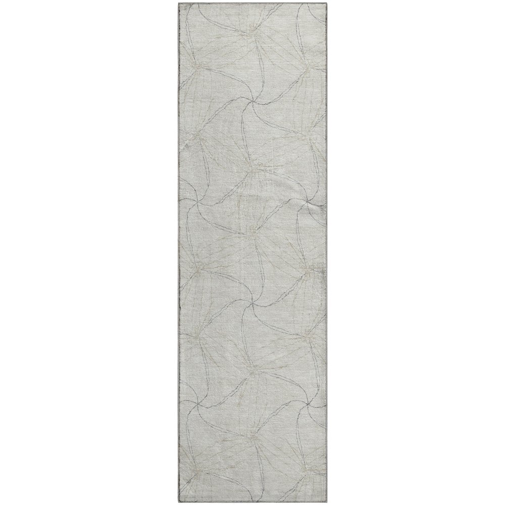 Premium Machine Washable Mayfield AMF968 Ivory 2'3" x 7'6" Runner Rug. Picture 1