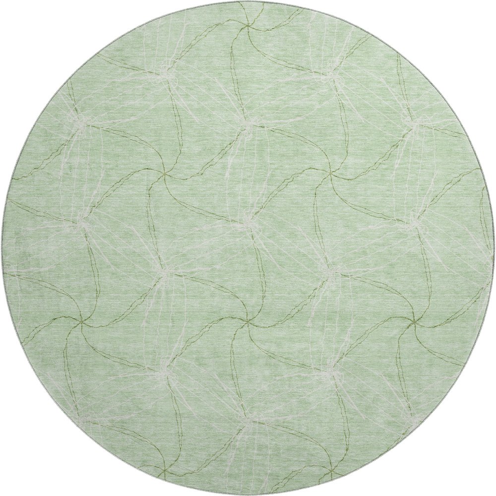Premium Machine Washable Mayfield AMF968 Mint 8' x 8' Round Rug. Picture 1