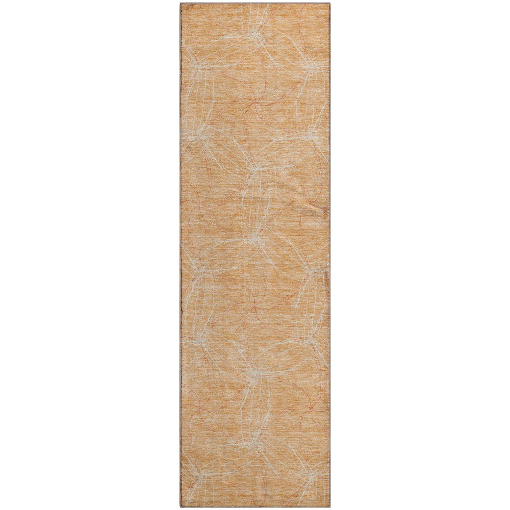 Premium Machine Washable Mayfield AMF968 Peach 2'3" x 7'6" Runner Rug. Picture 1