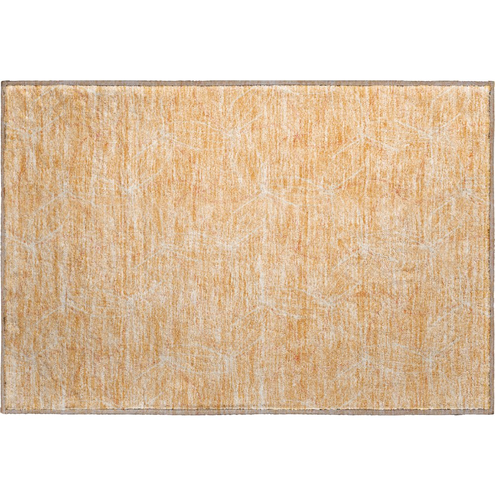 Premium Machine Washable Mayfield AMF968 Peach 1'8" x 2'6" Rug. Picture 1