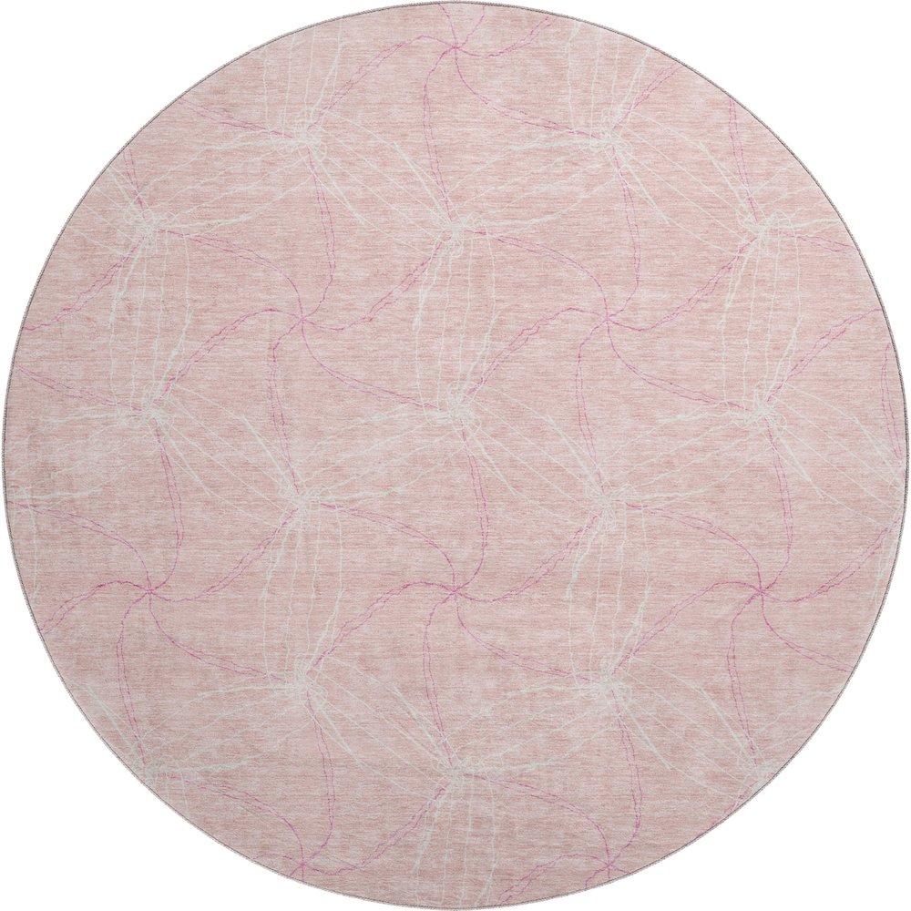 Premium Machine Washable Mayfield AMF968 Pink 8' x 8' Round Rug. Picture 1