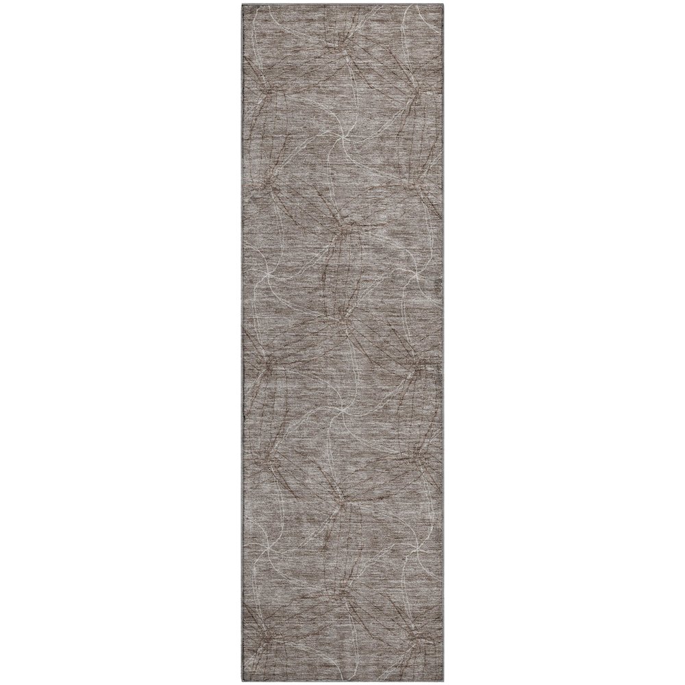 Premium Machine Washable Mayfield AMF968 Taupe 2'3" x 7'6" Runner Rug. Picture 1