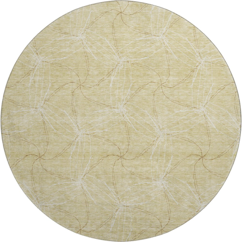 Premium Machine Washable Mayfield AMF968 Wheat 8' x 8' Round Rug. Picture 1
