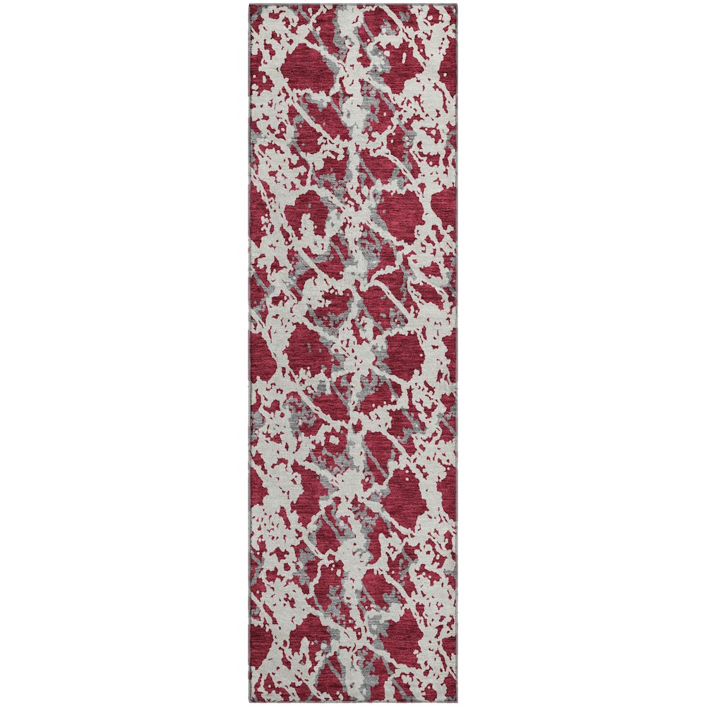 Premium Machine Washable Mayfield AMF969 Burgundy 2'3" x 7'6" Runner Rug. Picture 1