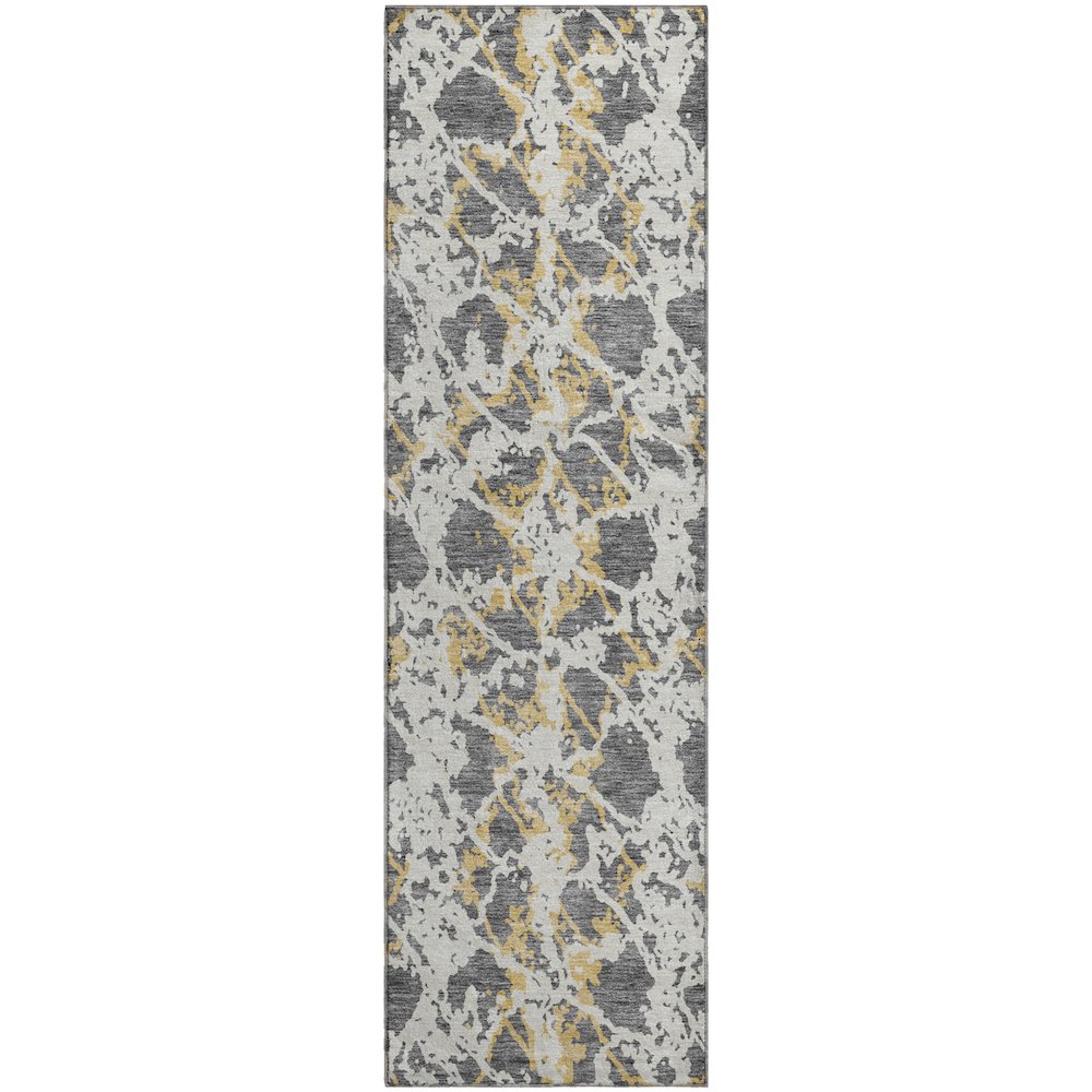 Premium Machine Washable Mayfield AMF969 Gray 2'3" x 7'6" Runner Rug. Picture 1