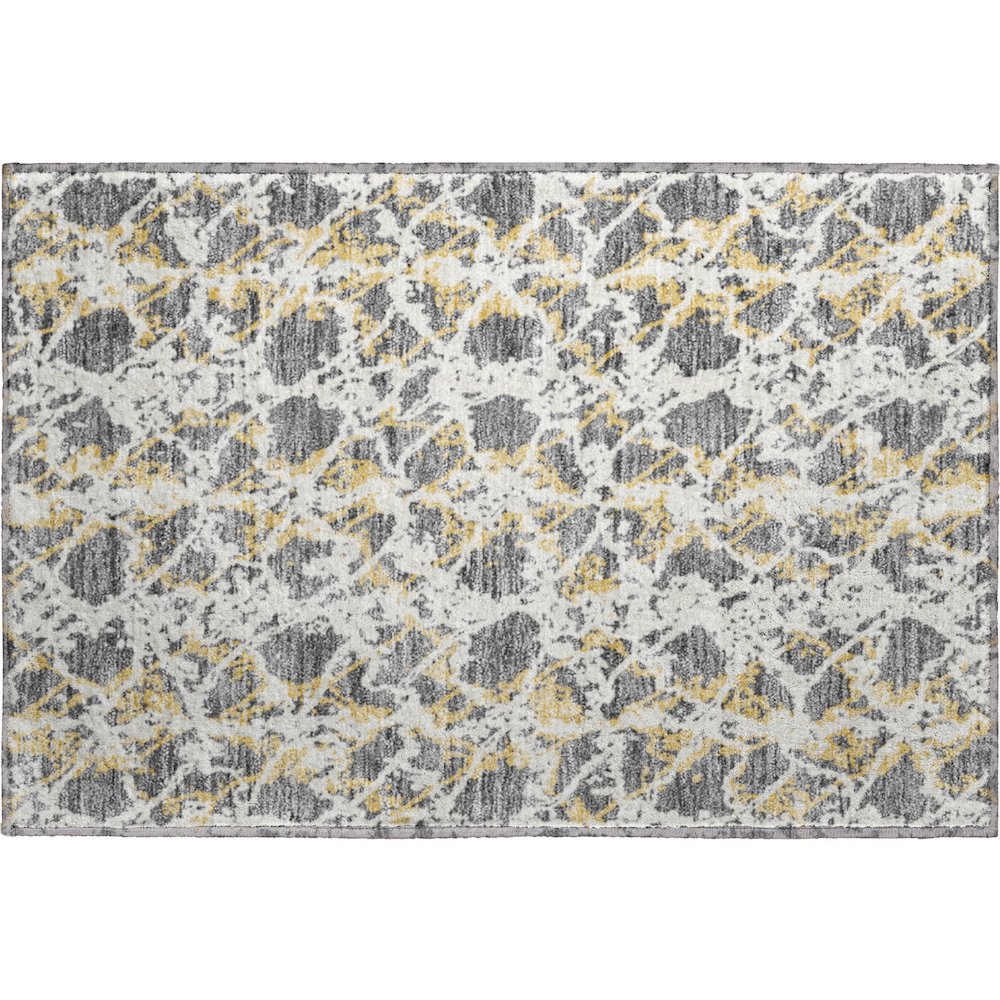 Premium Machine Washable Mayfield AMF969 Gray 1'8" x 2'6" Rug. Picture 1