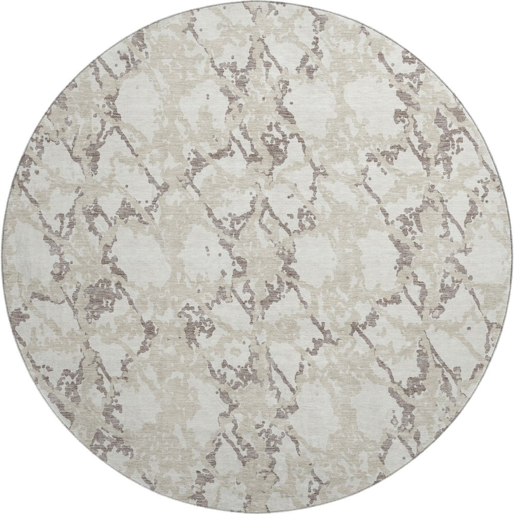 Premium Machine Washable Mayfield AMF969 Ivory 8' x 8' Round Rug. Picture 1