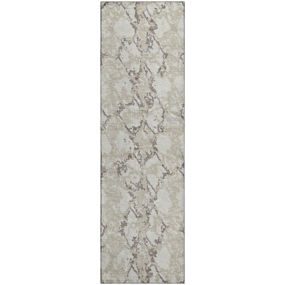 Premium Machine Washable Mayfield AMF969 Ivory 2'3" x 7'6" Runner Rug. Picture 1