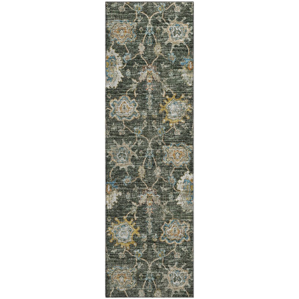 Premium Machine Washable Mayfield  Forest 2'3" x 7'6" Runner Rug. Picture 1