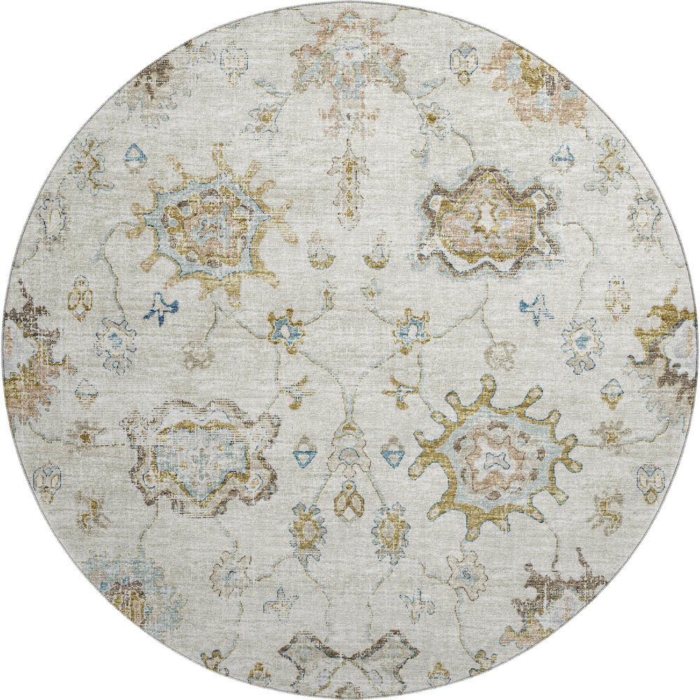 Premium Machine Washable Mayfield  Linen 8' x 8' Round Rug. Picture 1