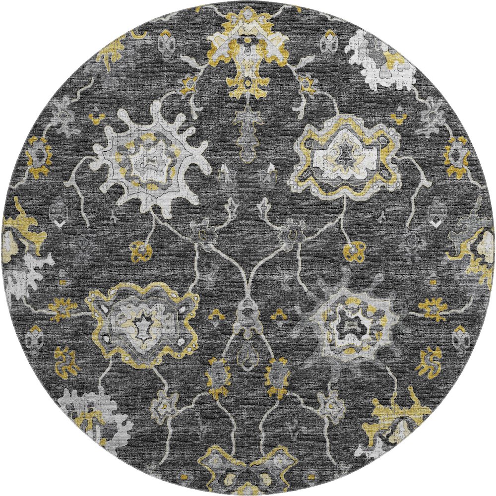 Premium Machine Washable Mayfield  Shadow 8' x 8' Round Rug. Picture 1