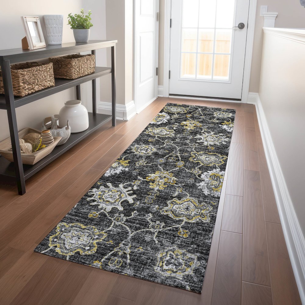 Premium Machine Washable Mayfield  Shadow 2'3" x 7'6" Runner Rug. Picture 5