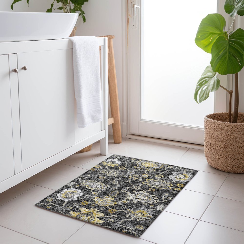 Premium Machine Washable Mayfield  Shadow 1'8" x 2'6" Rug. Picture 5