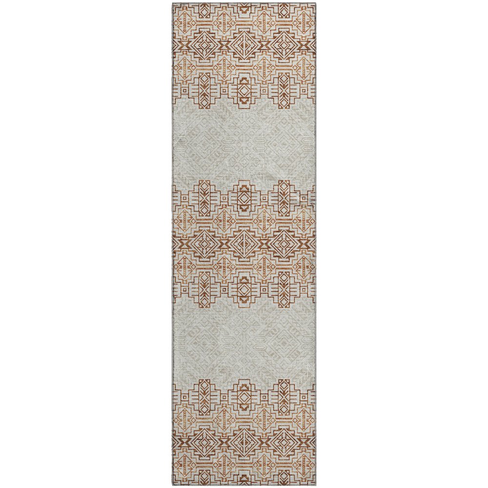 Premium Machine Washable Mayfield AMF970 Paprika 2'3" x 7'6" Runner Rug. Picture 1
